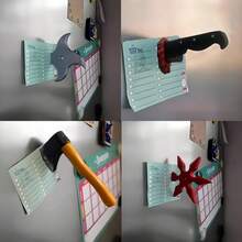 4 Designs Available - Funny Magnetic Knives, 3D Axe-Shaped Refrigerator Magnet, Thief Star Decor Magnets, Fixing Labels. Unique Gift Ideas, Suitable For Home, Office, Fridge, Cabinet Metal Surfaces Home Decor Halloween Decor Fall Decor Room Decor - Multicolor - View 3