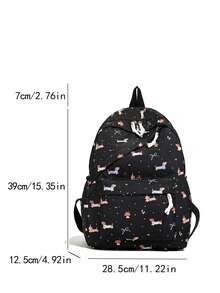 1 件开学卡通小狗/蝴蝶结图案背包，轻便书包，大容量学生包，带笔记本电脑隔层书包，旅行收纳袋，多种颜色可选，非常适合青少年/学生/毕业生，适合日常使用、外出、旅行、学校和开学