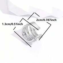 1pc Fashionable Line Design Cubic Zirconia No Piercing Ear Cuff Earcuff For Women Daily Wear - Silver - View 3