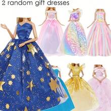 25件套时尚娃娃服装及配饰套装，包括2件婚纱、3条迷你裙、10双鞋子和10个衣架 - 适合11.5英寸娃娃，适合3-6岁女孩，可用于角色扮演游戏、节日和圣诞节礼物 - 彩色 - 查看 2