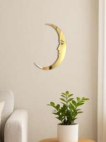 1件金色新月墙饰 - 亚克力材质，家居装饰，星空主题，客厅装饰，卧室装饰，节日装饰，壁挂式摆件，特殊场合的理想礼物，时尚家居装饰，通用尺寸 - 彩色 - 查看 3
