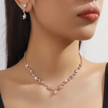 Set da 2/3 pezzi, gioielli minimalisti con nappa, orecchini e collana con strass a goccia, adatti per donne da indossare a matrimoni, compleanni, anniversari, feste, regali per le vacanze, decorazioni per feste