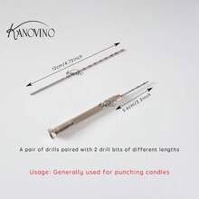 KANOVINO 1 Set Candle Hole Punch Tool Kit, Includes 2 Drill Bits Of Different Lengths And 2 Nickel-Plated Copper Core Clamps, Suitable For Candle Perforation, A Must-Have Tool For Candle Enthusiasts, Good Quality And Convenient Operation, Reusable