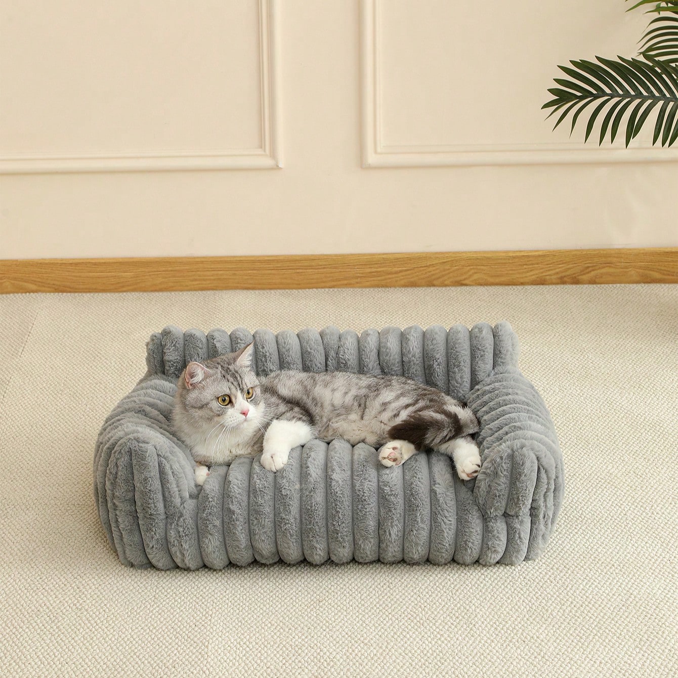 Pieza Nuevo sofá para gatos con espacio extra grande, cama para gatos lavable y transpirable, cama para mascotas, cesta de cama cómoda para perros a