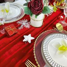 Velvet Table Runner 50cm * 305cm Luxurious Velvet Table Runner Christmas Thanksgiving Wedding Table Flag Suitable For New Year Bride Gift Giving Party