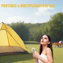 VanSmaGo Caming Fan Portable Mini Outdoor Fan Set [2/3/4/5/6/9/10 Pieces] Handheld Personal Small Fan With 3 Speed For Outdoor Travel, USB Rechargeable Battery Powered Durable Eyelash Fan, Multiple Colors - 5 chiếc Đen + Hồng + Xanh + Hồng + Tím - Xem 6