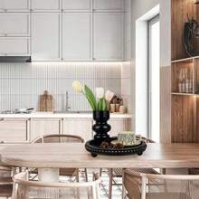 1 Khay tròn trang trí 12 inch dùng để trang trí nhà cửa - Khay hạt gỗ vân gỗ/trắng/nâu/vàng - Khay tròn trang trí để trang trí phòng khách, trang trí bàn cà phê, trang trí bàn bếp hoặc khay đựng đồ ăn kiểu nông trại - Pallet vân gỗ - Xem 6