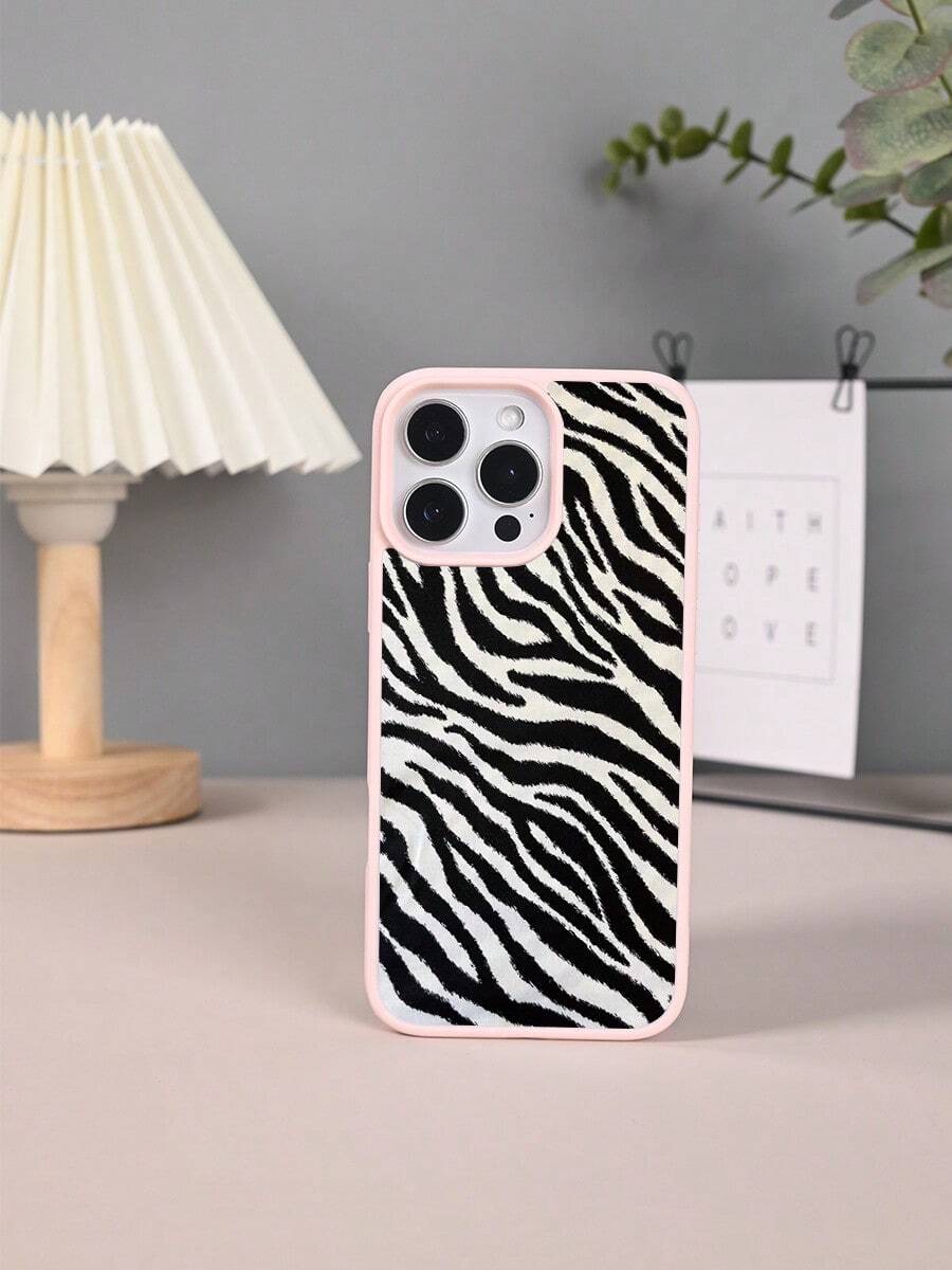GALLAPLE Zebra Print Magnetic Phone Case, Stylish And Wild,Made Of Soft Material That Is Drop-Proof, Shock-Proof, And Scratch-Resistant, It Is Dirt-Resistant And Durable, Compatible With IPhone 17Promax/17Pro/17AIR/17/16Promax/16Pro/16Plus/16/15Promax/15Pro/15Plus/15/14Promax/14Pro/14Plus/14/13Promax/13Pro/13/12Promax/12Pro/12/11Promax/11Pro/11/XSMAX/X/XS - 粉色 - 查看 1
