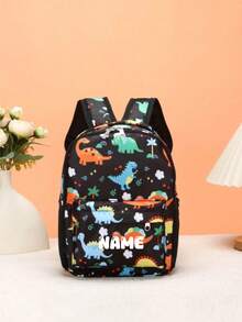 Individueller Schulanfang Einhorn Dinosaurier Mini Rucksack, personalisierter Name oder Feiertagsgruß Muster. Gestalte deinen eigenen Rucksack. Modisch lässig, vielseitig süßer Cartoon Einhorn Dinosaurier Bagger Baustellenfahrzeug Muster Rucksack. Leichter Münzbeutel, perfekt für Teenager für den täglichen Gebrauch, Ausflüge, Reisen und Einkaufen. Druckmusterposition zufällig - Text 2 - Übersicht 20