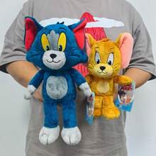 TOM AND JERRY. 正宗 23-32 厘米电影院汤姆和杰瑞毛绒玩偶，儿童生日礼物，卡通收藏玩偶