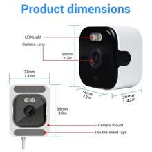 Telecamera da finestra 5MP 2K, telecamere per interni con WiFi 5GHz, visione notturna a colori, rilevamento del movimento, registrazione, installazione rapida per la sicurezza domestica