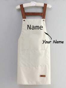 1pc Customized Kitchen Cooking Apron, Custom Print Apron - Personalized Cooking Apron, Custom Logo Apron, Chef Apron, Custom Name Apron, Gift For Bakers, BBQ Apron, Kitchen Apron, Modern Polyester Oil-Proof Apron, Black Kitchen Apron, Polyester Apron For Garden, Kitchen And Housework Perfect For Home, Restaurant, And Kitchen Cooking, Suitable For Mother's Day, Wedding Season, Graduation Season, Gifts For Family And Friends