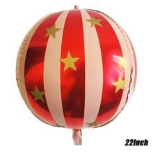 1 pieza Globos de cumpleaños, globos con tema de circo, payasos de pie grandes, planetas a rayas, globos de película de aluminio con animales, decoraciones de escena de cumpleaños, arreglos de escena de fiesta sorpresa, carnavales, productos de decoración navideña - Multicolor - Ver 14