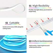 50FT DC24V RGB LED Neon Rope Lights With Remote/APP Control Waterproof Flexible Neon LED Strip Lights LED Neon Rope Lights For Bedroom Room Decor - Nhiều màu - Xem 7