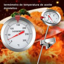 Termómetro de sonda de acero inoxidable para cocinar, aceite y carne, 0-300°C, también se puede utilizar como termómetro para alimentos para bebés, carne, sopa, yogur, mermelada, etc. - Plateado - Ver 10