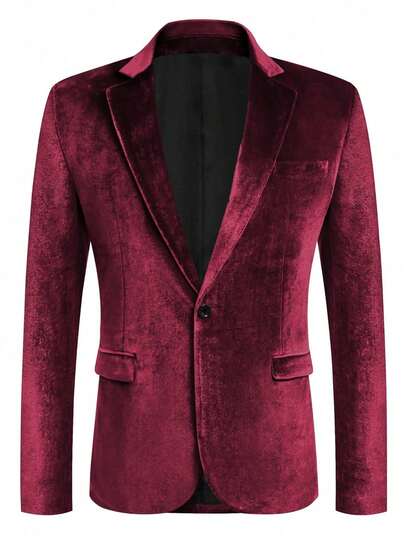 Giacca da abito da uomo di colore unito per l'ufficio e il pendolarismo