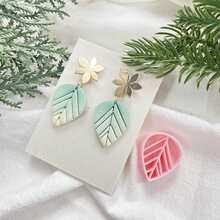 Polymer Clay Cutter Tropical Rainforest Plant Series Monstera/Clover/Leaf/Treeline Shape Polymer Clay Molds Clay Cutters For DIY Earrings Making