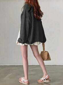 Spring/Summer Knitted Long Sleeve Lightweight Sunscreen Cardigan Black - Black - View 2