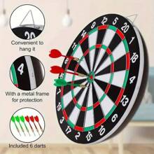 Dart Board Set, 4/6 Soft Tip Darts, Hangable - Dart Game Set, Indoor/Outdoor Relaxation Activities, Ideal For Competition And Gaming, Games For Family And Friends, Relieves Eye Strain