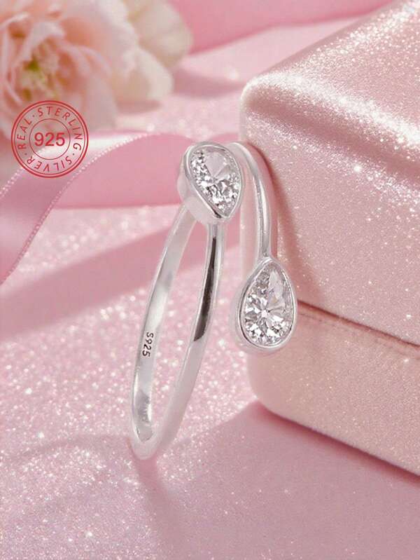 Artepollo Bague en argent sterling 925 hypoallergénique avec motif de zircone à deux têtes, emballage cadeau, convient comme cadeau d'anniversaire pour amis