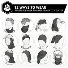 ROCKBROS Cooling Neck Gaiter Bandana Face Mask For Men Neck Gaiters Summer Half Face Scarf Cover Sun UV Protection K - White - View 4
