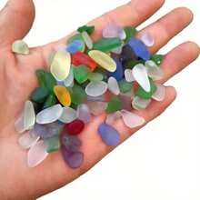 100/200/300 克磨砂海玻璃碎片 - 非常适合 DIY 手工珠宝、手绘、花瓶填充物、海滩婚礼和派对装饰、水族馆氛围等！
