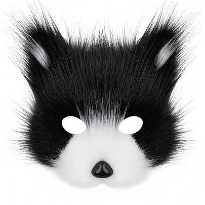 1pc Halloween Realistic Fox/Wolf Mask, Handmade Animal Mask, Cosplay Prop Accessory, Couples Game Supplies, Halloween Party Decor