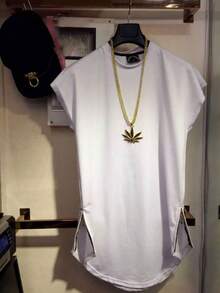 Camiseta Oversized Masculina Long - Branco - Visão 1