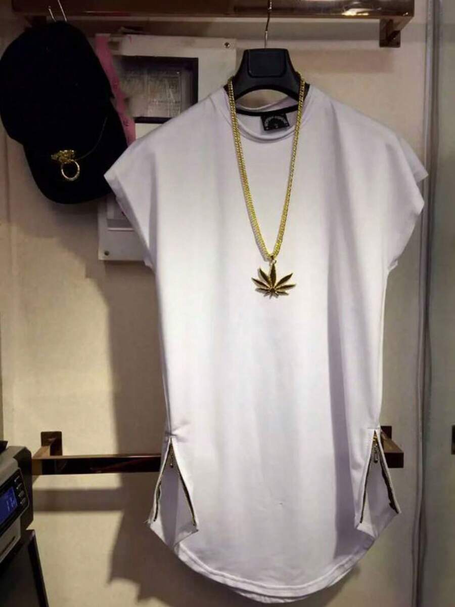 Camiseta Oversized Masculina Long - Branco - Visão 1