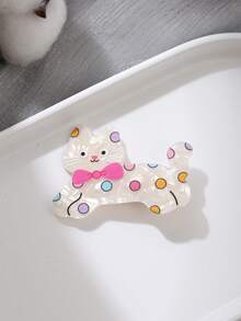 4件套可爱动物鱼骨和小猫休闲发夹和配饰，适合女孩 - 彩色 - 查看 7
