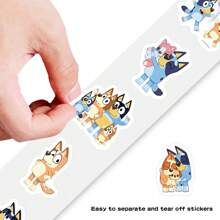Bluey 500 piezas de pegatinas de rollo del anime Bluey, pegatinas de recompensa de dibujos animados de animación divertida para decorar portátiles, teléfonos, guitarras, patinetas, regalos
