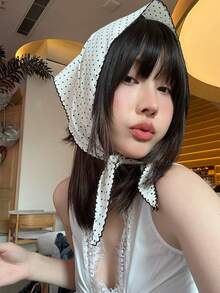 1 chiếc khăn tam giác chấm bi kiểu Hàn Quốc mới, khăn trùm đầu/băng đô mùa hè thoáng mát tự nhiên, phụ kiện tóc đi biển cho nữ. - Nhiều màu - Xem 4