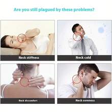 1/2pcs Hot Compress, Suitable For Home And Office, Magnetic Relaxation Support, Comfortable Wrapping, Used To Relax Neck Muscles, Suitable For Both Men And Women - Black - View 5