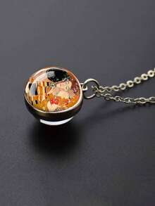 1 件萨尔瓦多达利“记忆的永恒”艺术玻璃圆顶吊坠项链