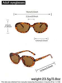 3 副女士亚克力复古椭圆形镜框豹纹有色镜片时尚眼镜，适合夏季外出、服装搭配和旅行配饰