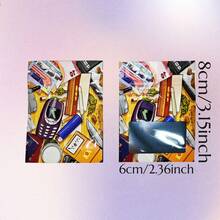 100pcs Smell Proof Mylar Bag,Resealable 1g Flat Zipper Bag,Mix Designs 6*8 Cm Mini Zip Lock Plastic Bags,Aluminum Foil Candy Gummies Packaging Pouch With Window