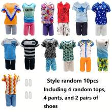 10pcs/Set 11.5-Inch Boy Doll Clothes Assortment, Including 4 Random Tops, 4 Pants, 2 Pairs Of Shoes, Children Party Gift Package, Great For Christmas And Birthday Parties, Doll Not Included - Multicolor - View 9
