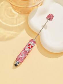 1/3/5/10pcs Multi-Color Luxury Fruit Crystal Beads Pen Refill, Black Ink, Smooth Writing, Full Covered Rhinestone Ballpoint Pen, Creative DIY Jewelry Pen, School/Office/Study Supplies, Gift