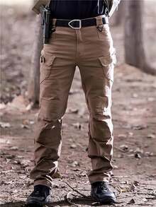 Men's Multi-Pocket Tactical Pants, Waterproof Military Tactical Trousers, Multi-Pocket Combat Pants - Màu Khaki - Xem 1