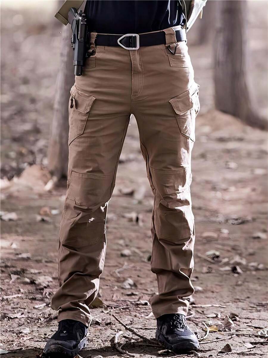Men's Multi-Pocket Tactical Pants, Waterproof Military Tactical Trousers, Multi-Pocket Combat Pants - Màu Khaki - Xem 1