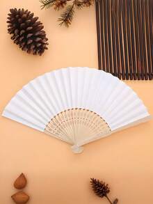 7 Inch Blank Paper Fan Colorful Paper Fan, Blank Folding Fan Painting Fan, Creative DIY Handmade Supplies Coloring, Handmade Materials, Fan For Anime, Fan For Stage, Fan For Wedding, Cooling Fan, Must Have In Summer, Many Colors For You To Choose From! - White - View 20