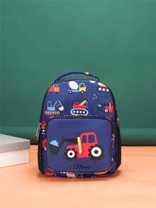 Individueller Schulanfang Einhorn Dinosaurier Mini Rucksack, personalisierter Name oder Feiertagsgruß Muster. Gestalte deinen eigenen Rucksack. Modisch lässig, vielseitig süßer Cartoon Einhorn Dinosaurier Bagger Baustellenfahrzeug Muster Rucksack. Leichter Münzbeutel, perfekt für Teenager für den täglichen Gebrauch, Ausflüge, Reisen und Einkaufen. Druckmusterposition zufällig - Text 2 - Übersicht 24