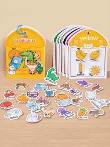 这是一款DIY儿童贴纸拼贴拼图玩具，需要使用贴纸，是一本可重复使用的贴纸书。它可以帮助学龄前儿童发展认知能力，可作为早教启蒙的益智玩具、脑筋急转弯、数字颜色分类玩具和形状匹配物体单词识别书。适合作为3-8岁儿童的生日礼物，以及万圣节、圣诞节或新年礼物。