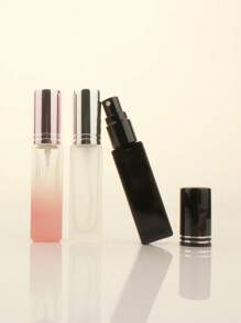 3pcs/6pcs/12pcs/18pcs 10ml Square Glass Refillable Makeup Toner Perfume Small Sample Transparent Fine Mist Spray Bottle, Black/Amber, With Funnel Atomizer, Rose Gold/Purple/Pink