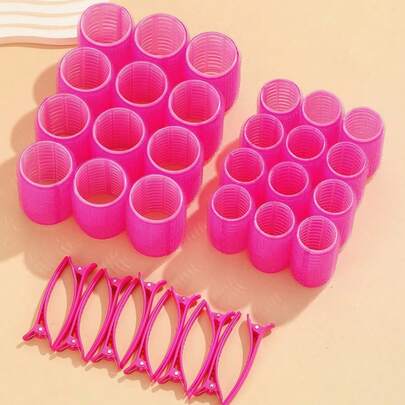 36pcs/Set Self-Grip Rollers Kit With 24Rollers And 12Clips, Salon Quality Curlers For Diy Hairstyling, Heatless Rollers, Hair Curlers, Curly Hair Brush, Rollers, Curly Hair Products, Curler, Rollers For Hair, Hair Curl, Curly Hair Tools, Hair Rollers,Heatless Waves,Travel Essentials,Travel Essential,Hairstyle,Hairdressing,Curly Hair,Hair Rollers,Hair Curler,Heatless Curl,Heatless Curls,Hair Curlers,Rollers,Hair Curl,Rollers For Hair,Curly Hair Tools,Hair Rollers,Hair Roller,Curls Diffuser,Hair,Travel,Hair Products,Hair Tools,Hair Stuff,Barber,Barber Accessories,Barbershop,Hairdressing Equipment