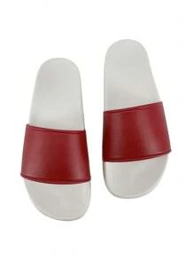 Customized Ladies Slippers, Text/Logo/Signature Personalized, Couple Gift, Suitable For Beach, Party, Hotel, Beauty Salon, Home - Red and White - View 4