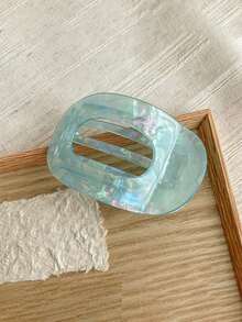 1个扁平圆形亚克力发爪夹，休闲发饰，适用于丸子头、马尾辫，可作发夹、发卡、发夹、发卡、发卡夹、学生用品、发饰 - 彩色 - 查看 5