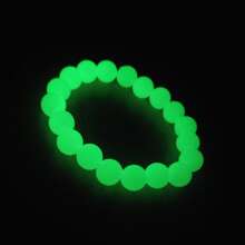 1pc 8mm Green Luminous Bead Bracelet, Luminous Stone Bracelet, Round Bead Green Fluorescent Male And Female Night Pearl, Single Circle Bracelet