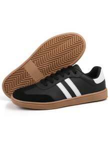 Women's Casual Tennis Shoes Fashion Retro Viral  College Gym - 黑色 - 查看 3