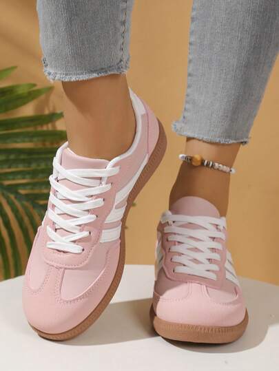 Women's Summer Casual Flat Comfort Shoes, Non-Slip Splice Color Outdoor Sports Shoes, Spring/Autumn